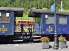 Nádraží Oberwald a připravený vlak s parní lokomotivou