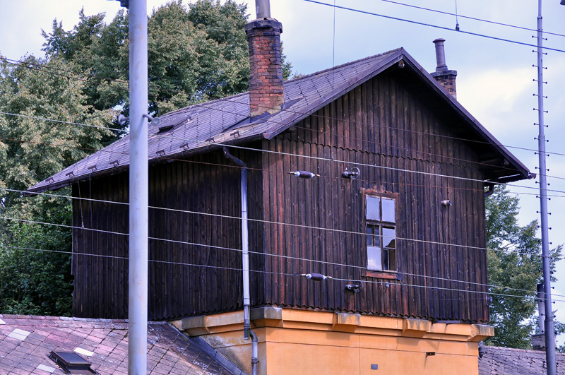 Stará vodárna - Jindřichův Hradec (na snímku jsou patrné kladky pro lanko vodoznaku)