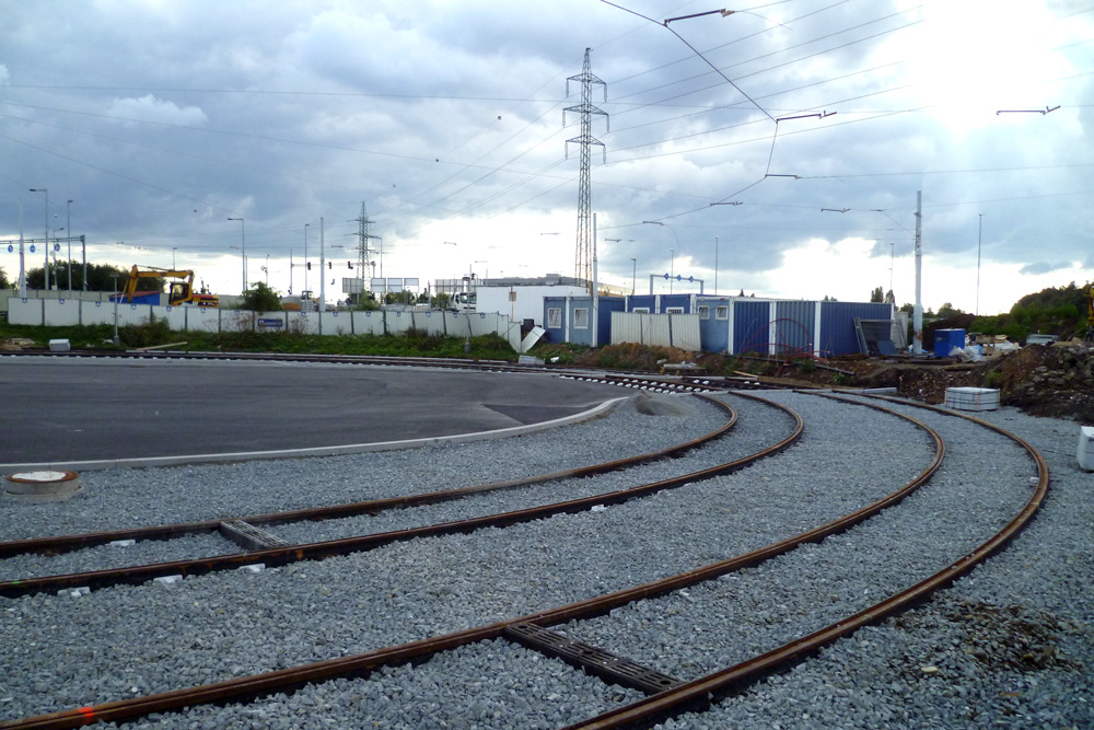 Tramvajová smyčka poblíž křižovatky Vypich