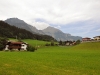 Tyrolské Alpy z okénka vlaku