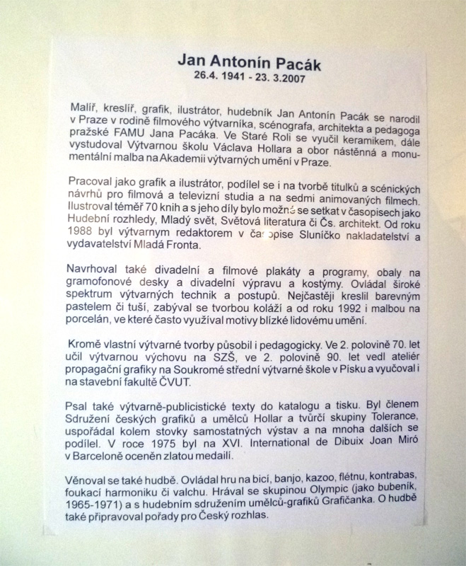 Výstava Jana Antonína Pacáka v Jílovém - 2011