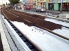 Bělohorská - zasypávání trati zeminou